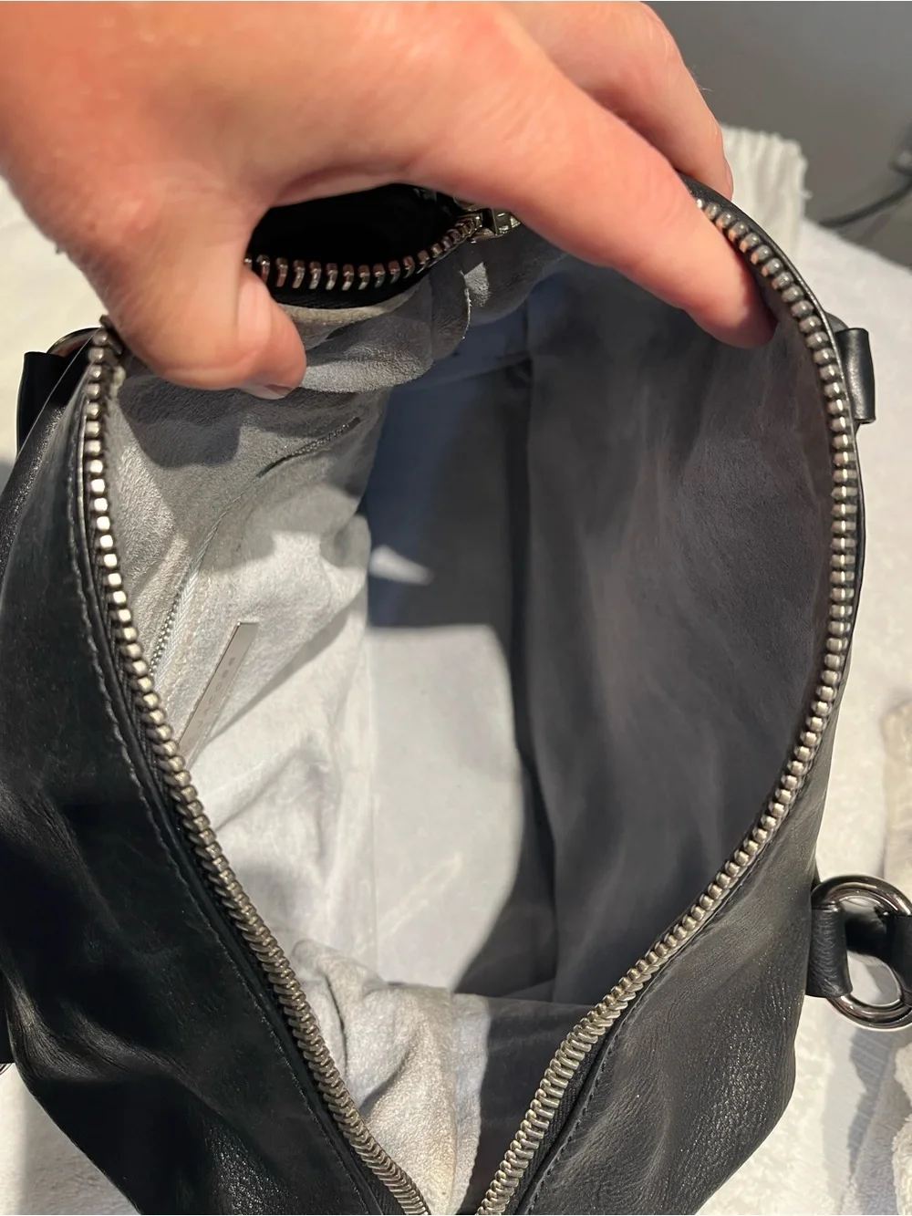 Marc Jacobs Black Leather Hobo Handbag